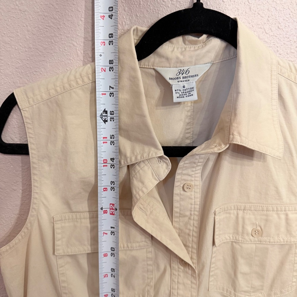 Brooks Brothers 346 Womens Sleeveless Cotton Stretch Safari‎ Shirt Dress 6 - Picture 6 of 6